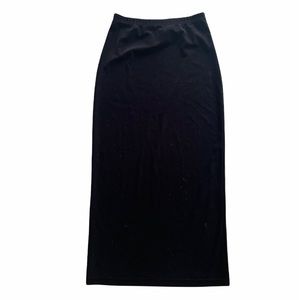 Vintage Velvet Hot Cotton Black Maxi Skirt